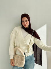 Chunky Crochet Bag- Beige