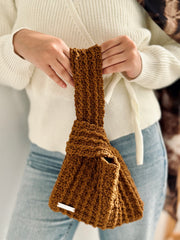 Crochet Knot Bag- Camel