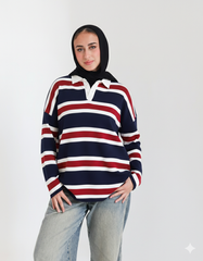 Classic Stripe Polo Pullover