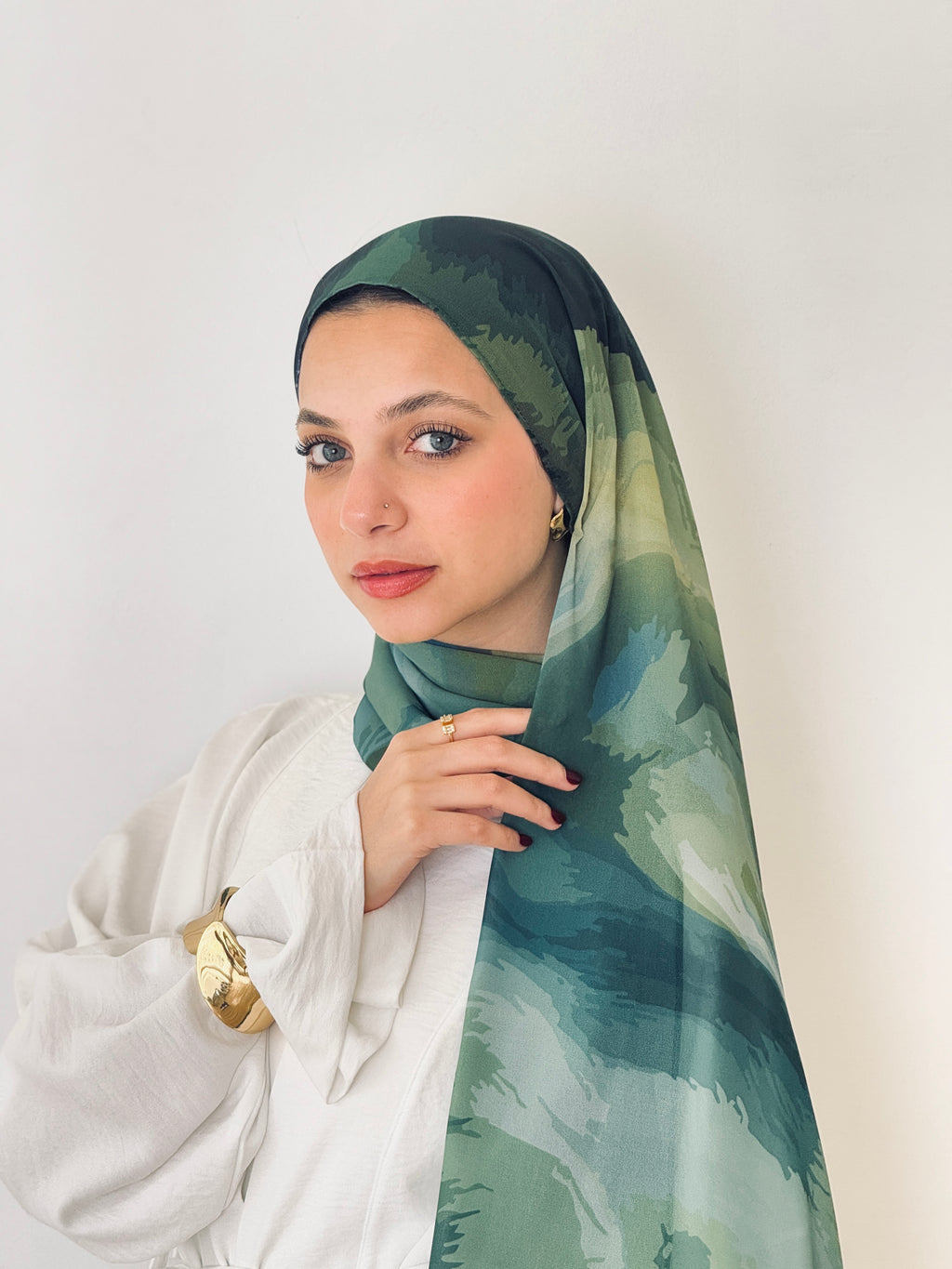 Olive Haze Marble Scarf