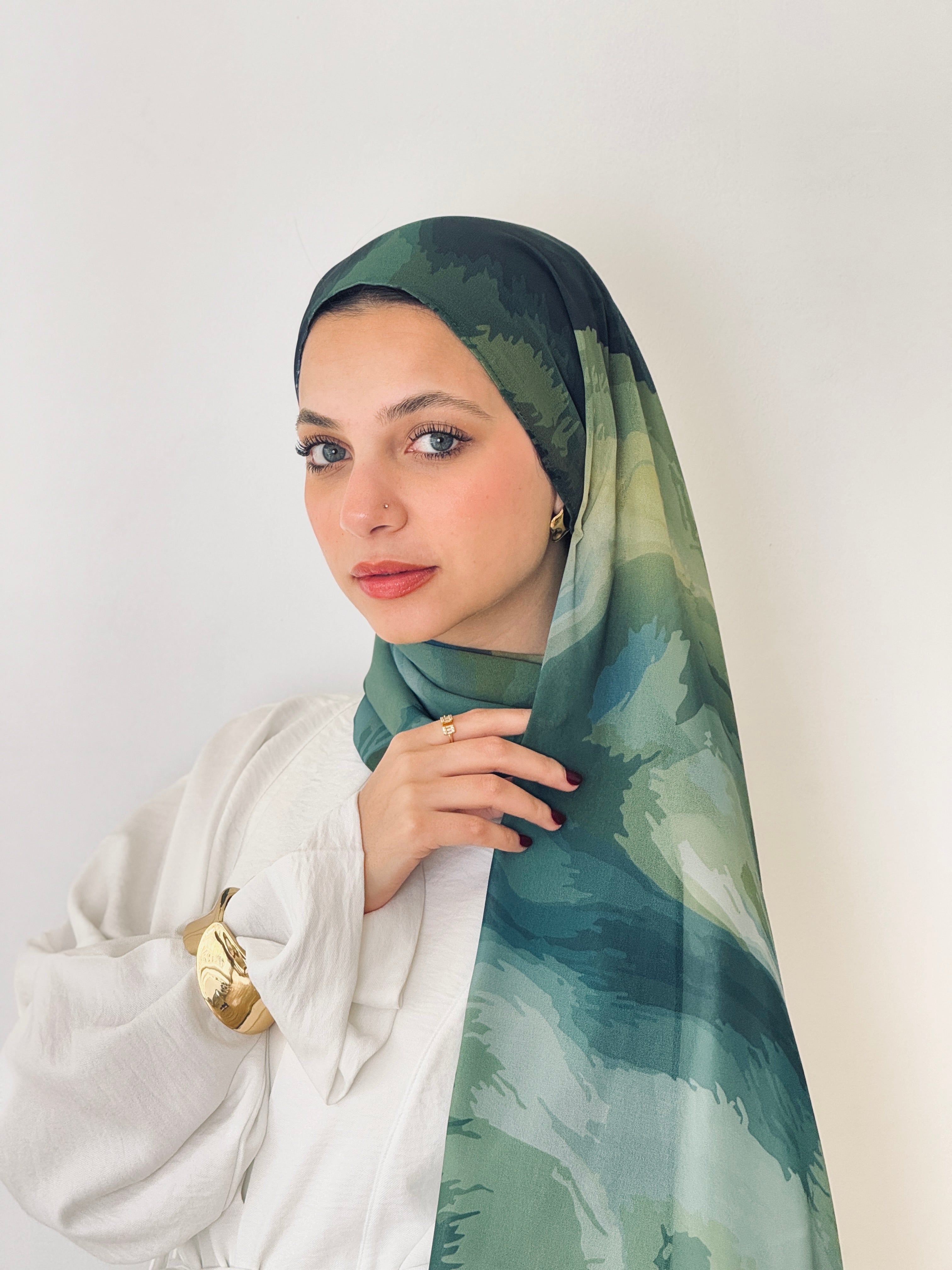 Olive Haze Marble Scarf