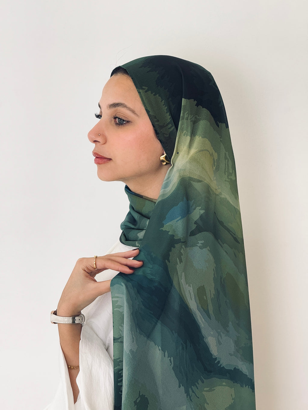 Olive Haze Marble Scarf