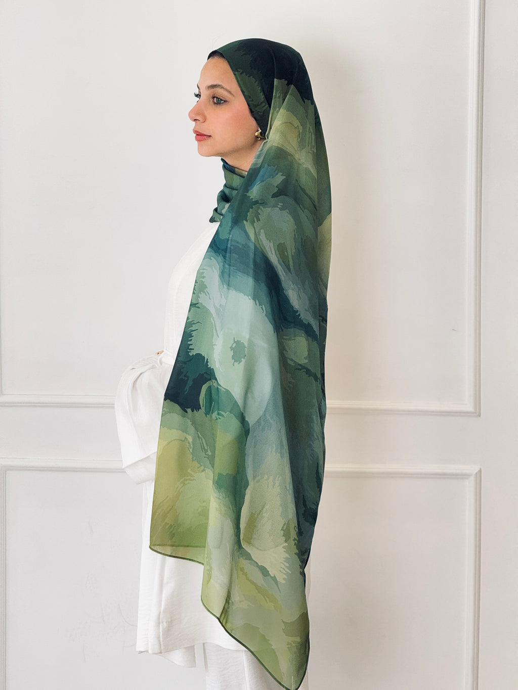 Olive Haze Marble Scarf