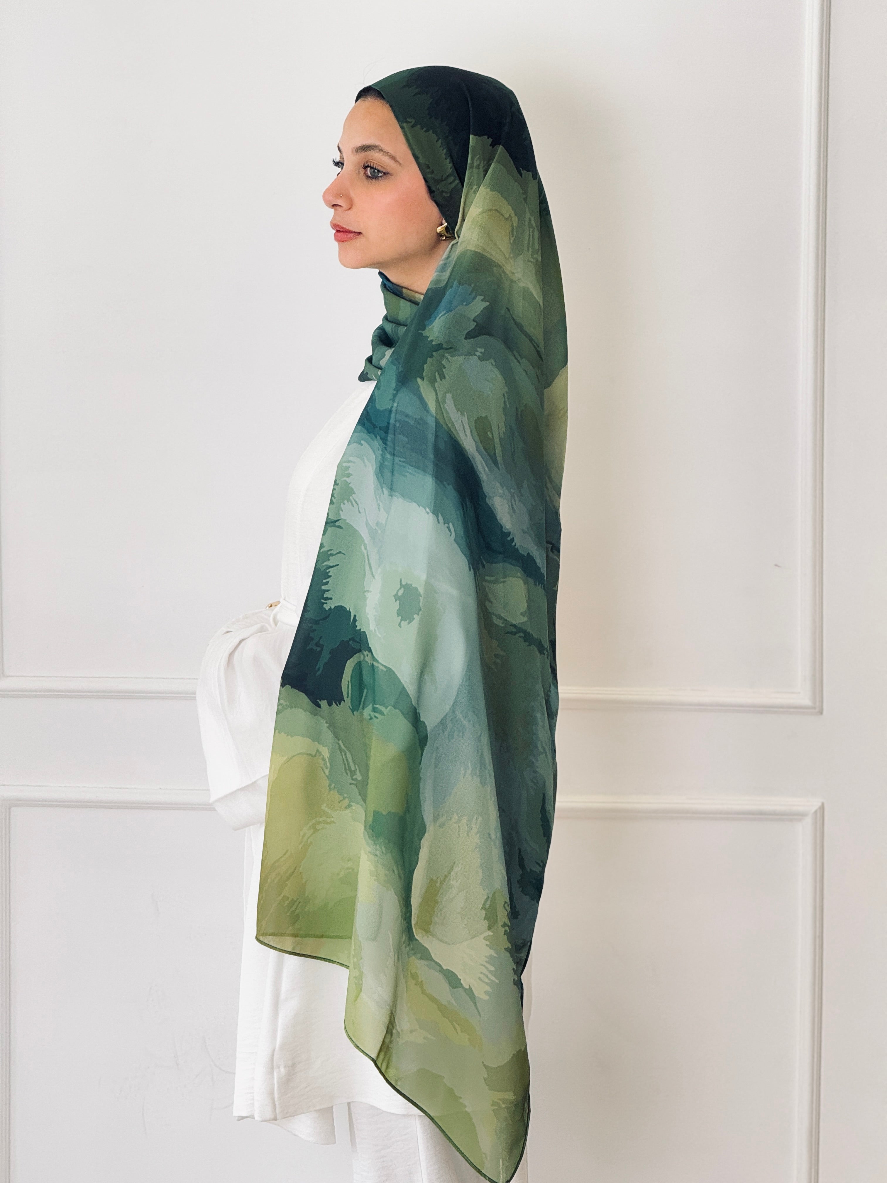 Olive Haze Marble Scarf