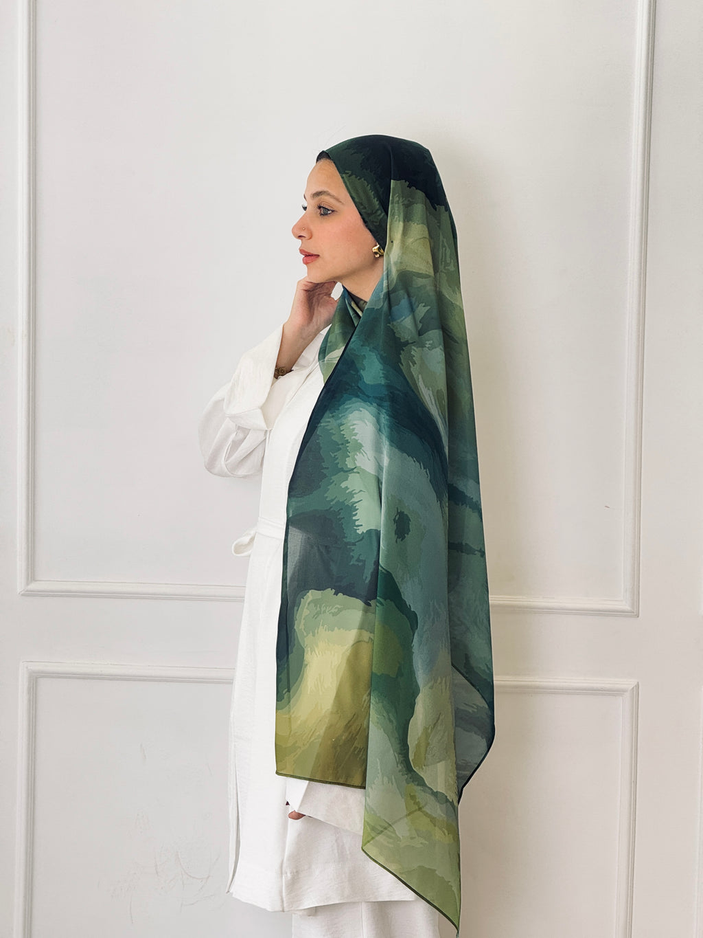 Olive Haze Marble Scarf
