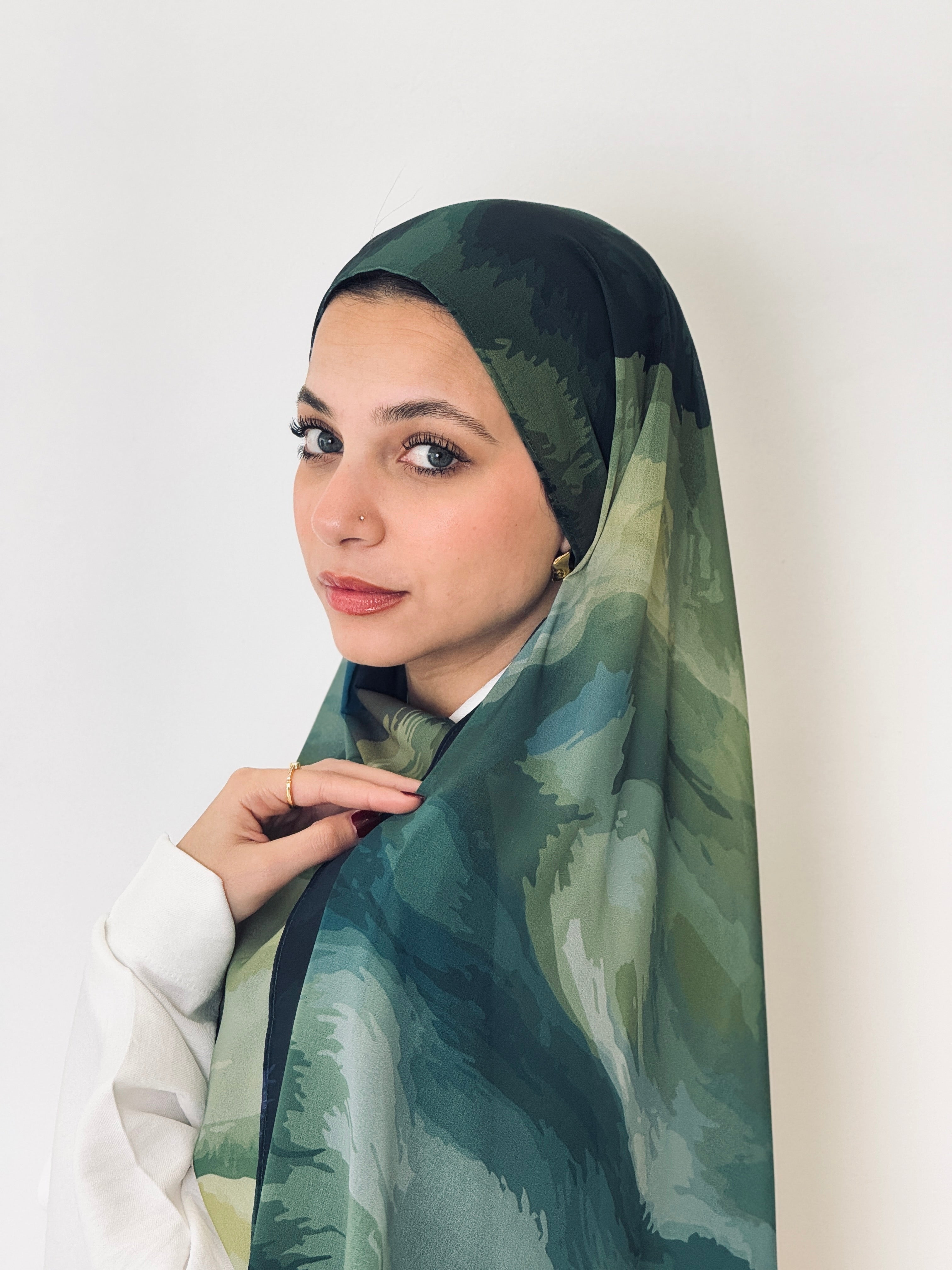 Olive Haze Marble Scarf