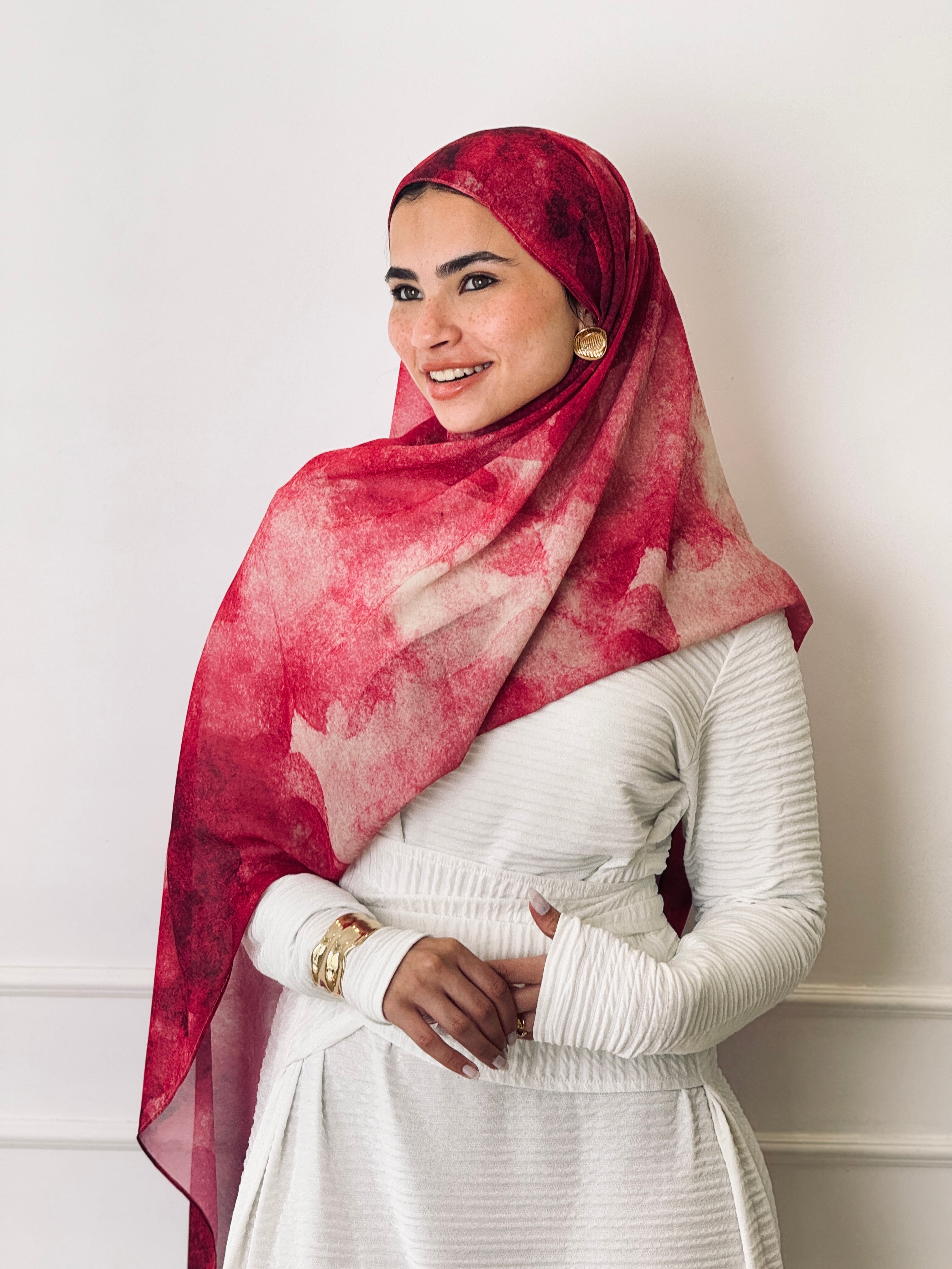 Saffron Rose Marble Scarf