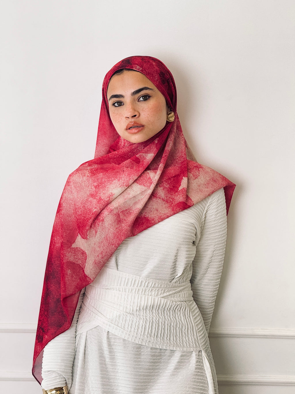 Saffron Rose Marble Scarf