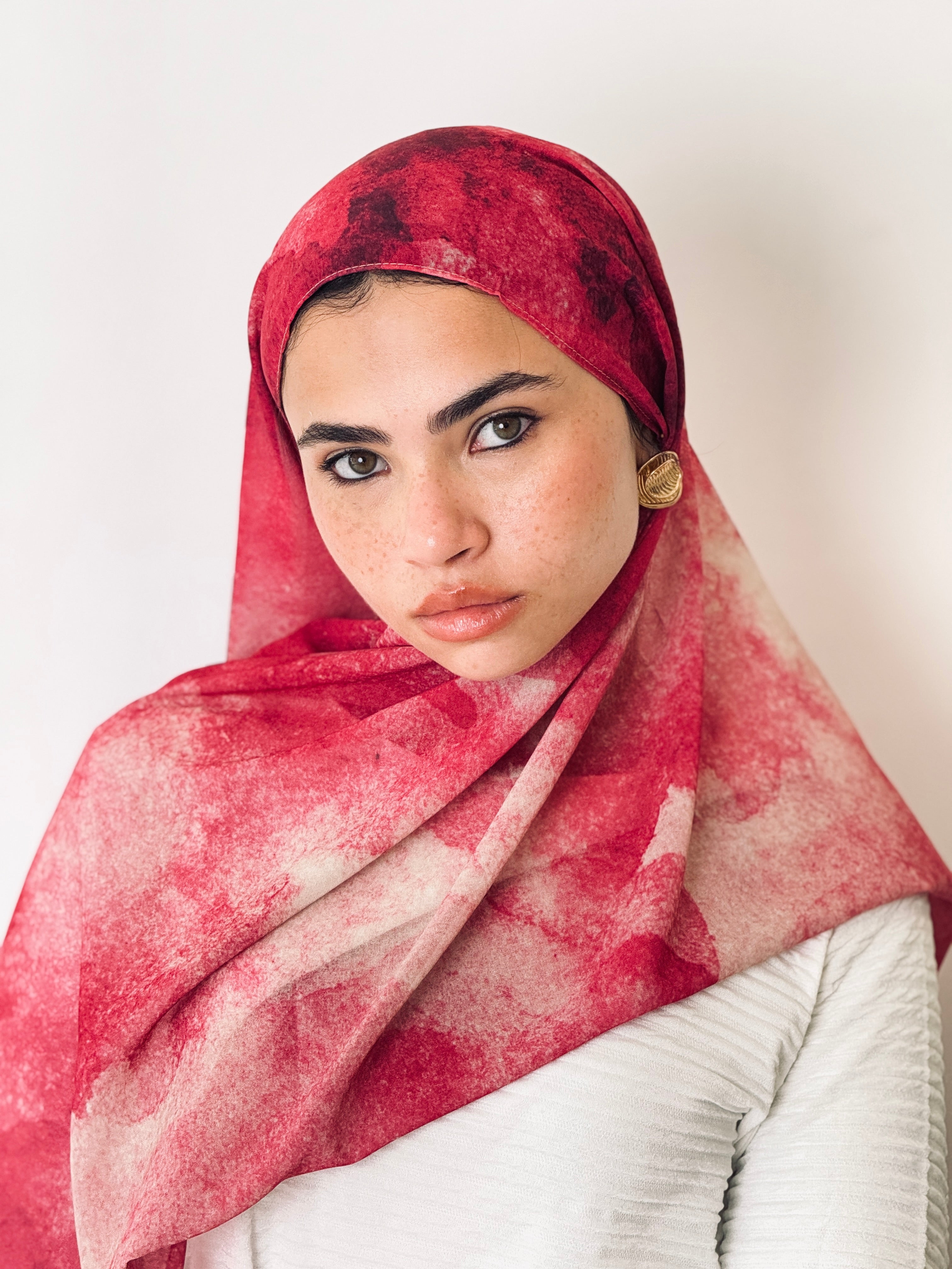 Saffron Rose Marble Scarf