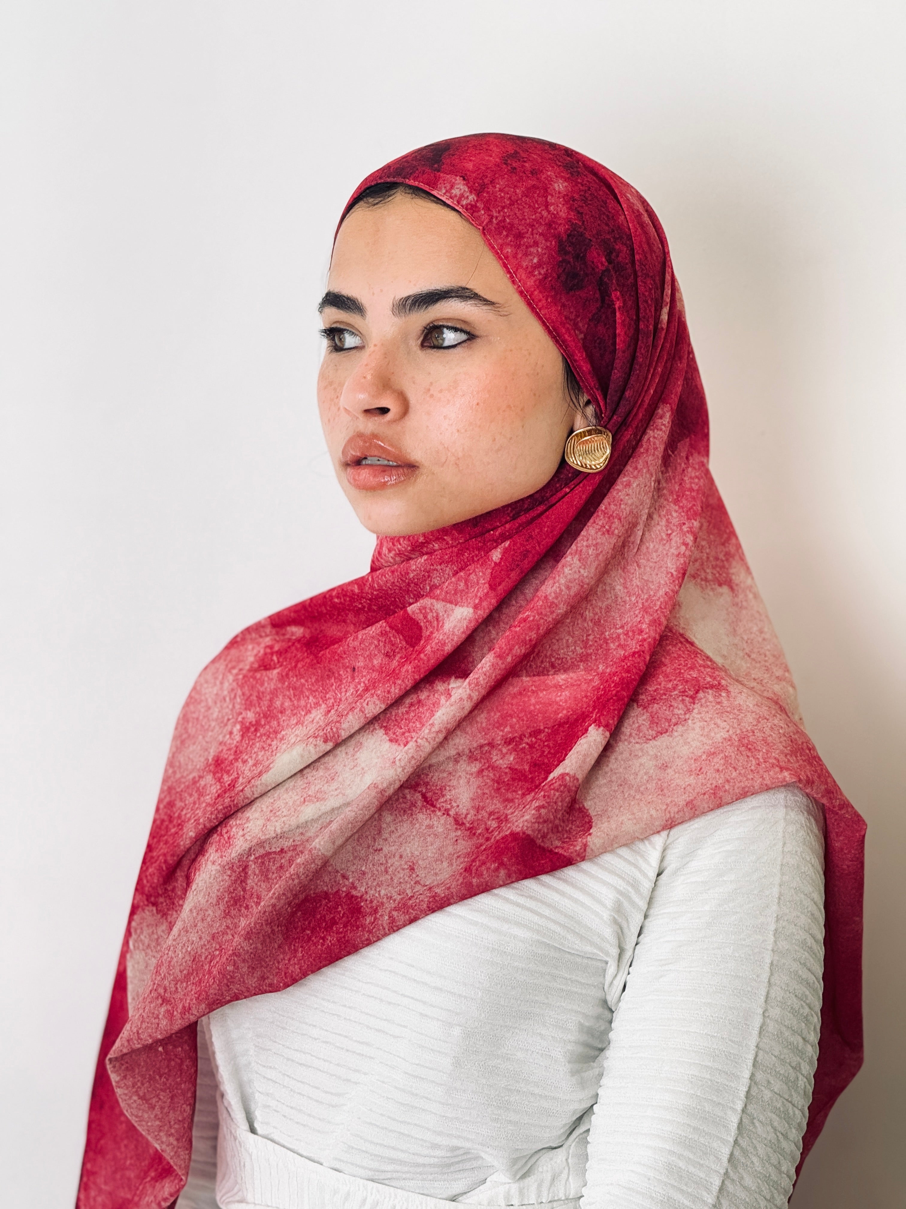 Saffron Rose Marble Scarf