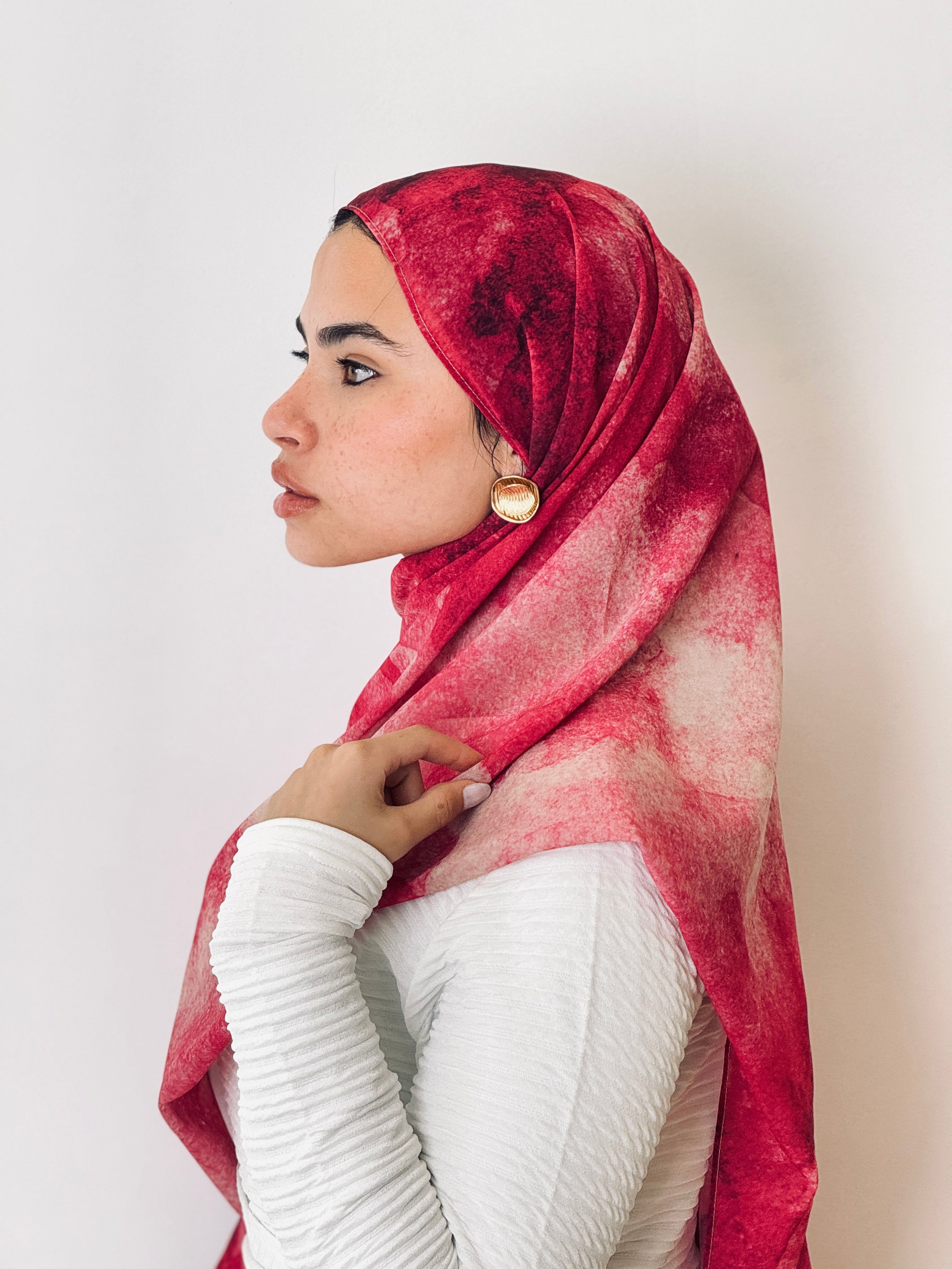 Saffron Rose Marble Scarf