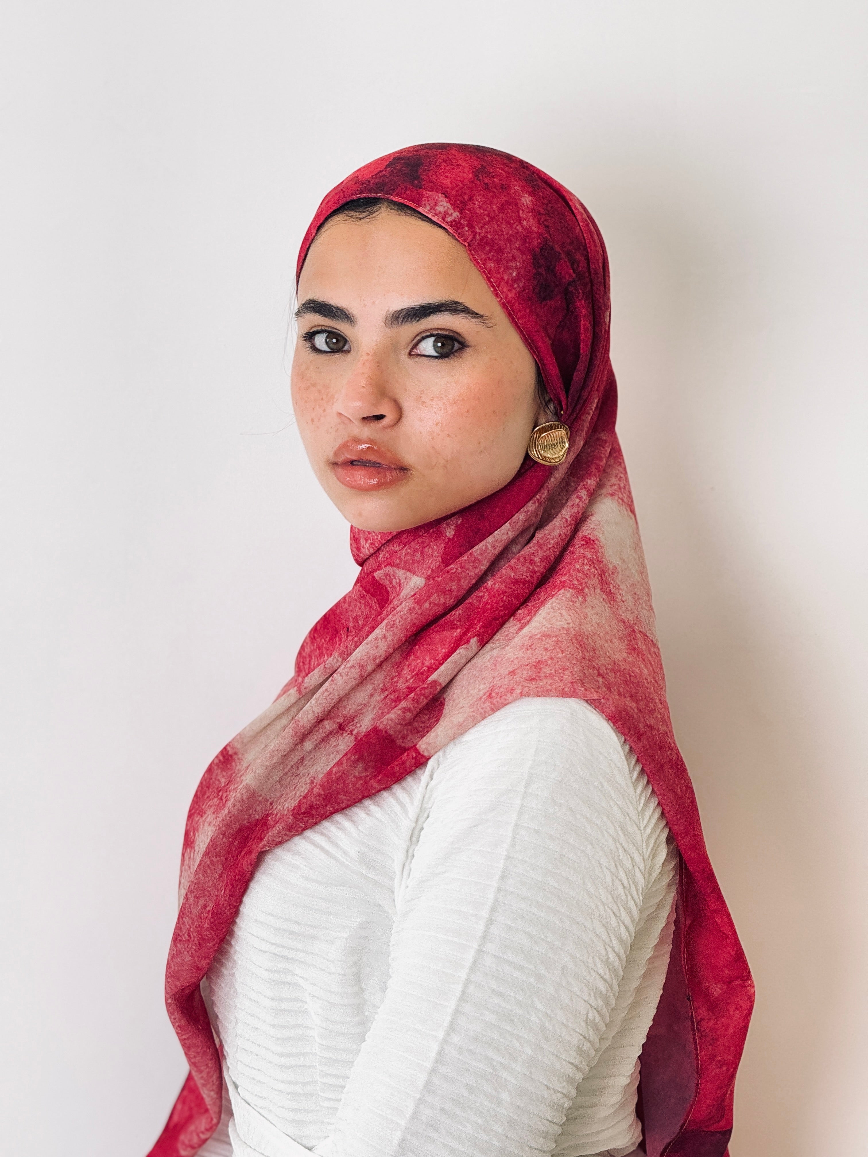 Saffron Rose Marble Scarf