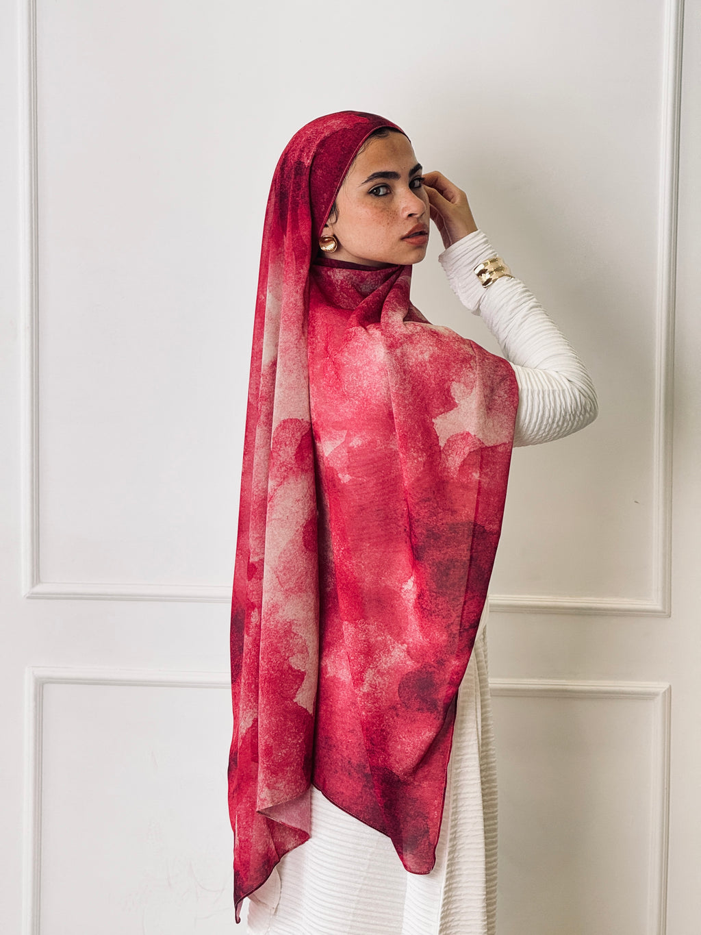Saffron Rose Marble Scarf