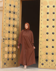 Stain Abaya- Brown
