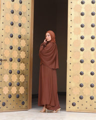 Stain Abaya- Brown