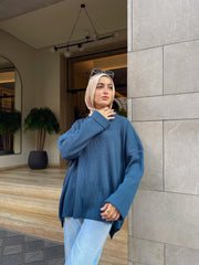 Denim Blue Crewneck Pullover
