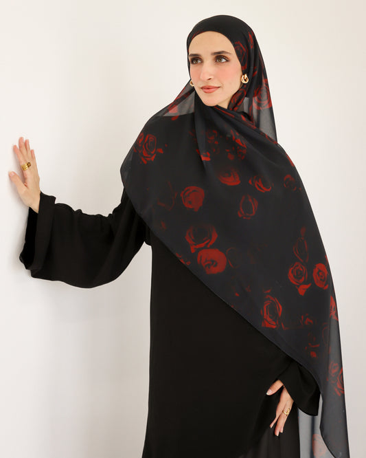 Crimson Bloom Scarf