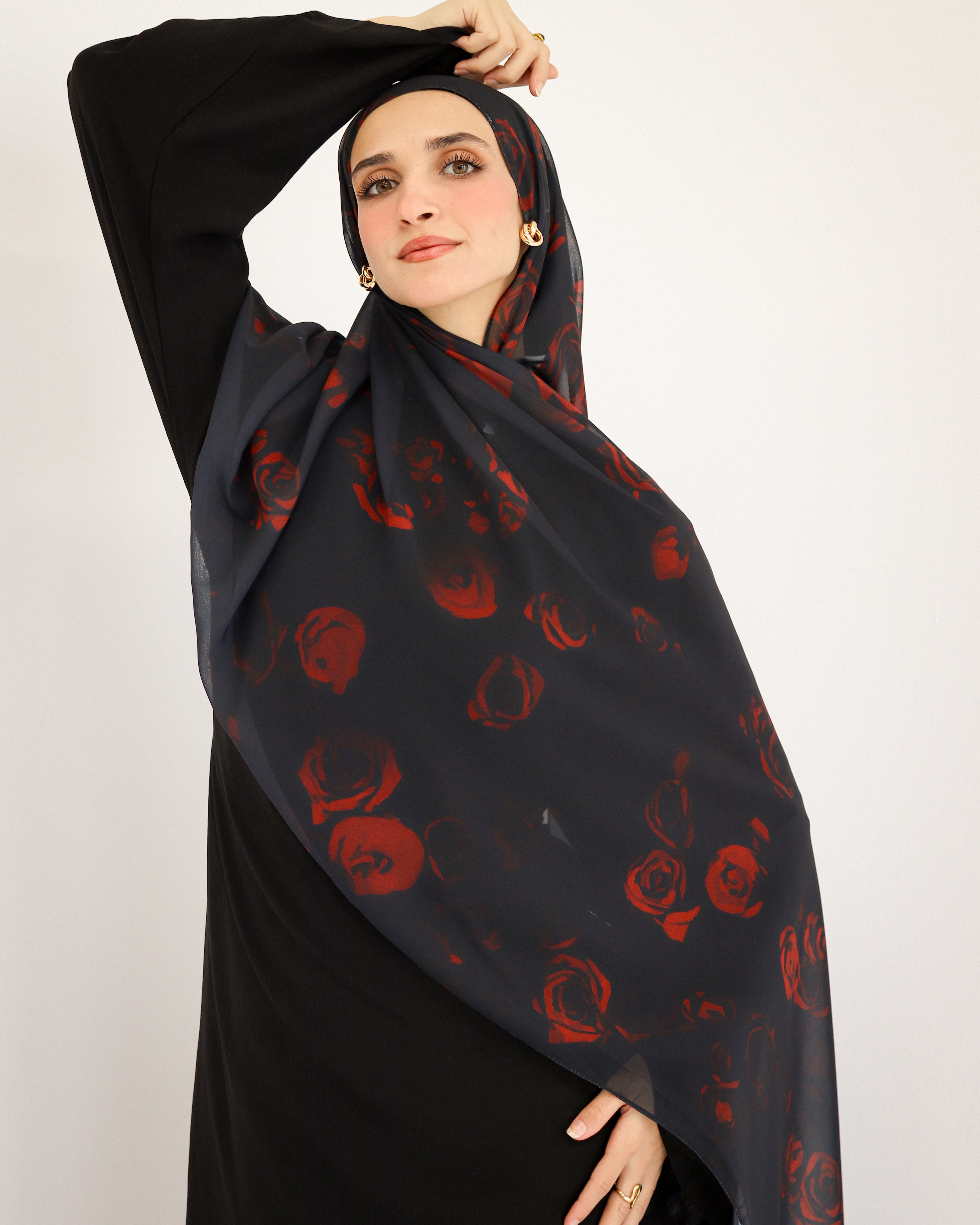 Crimson Bloom Scarf
