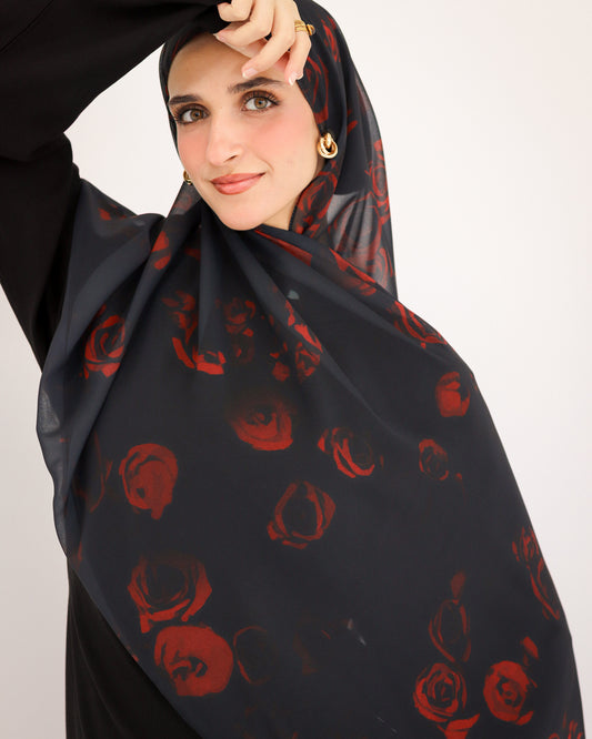 Crimson Bloom Scarf