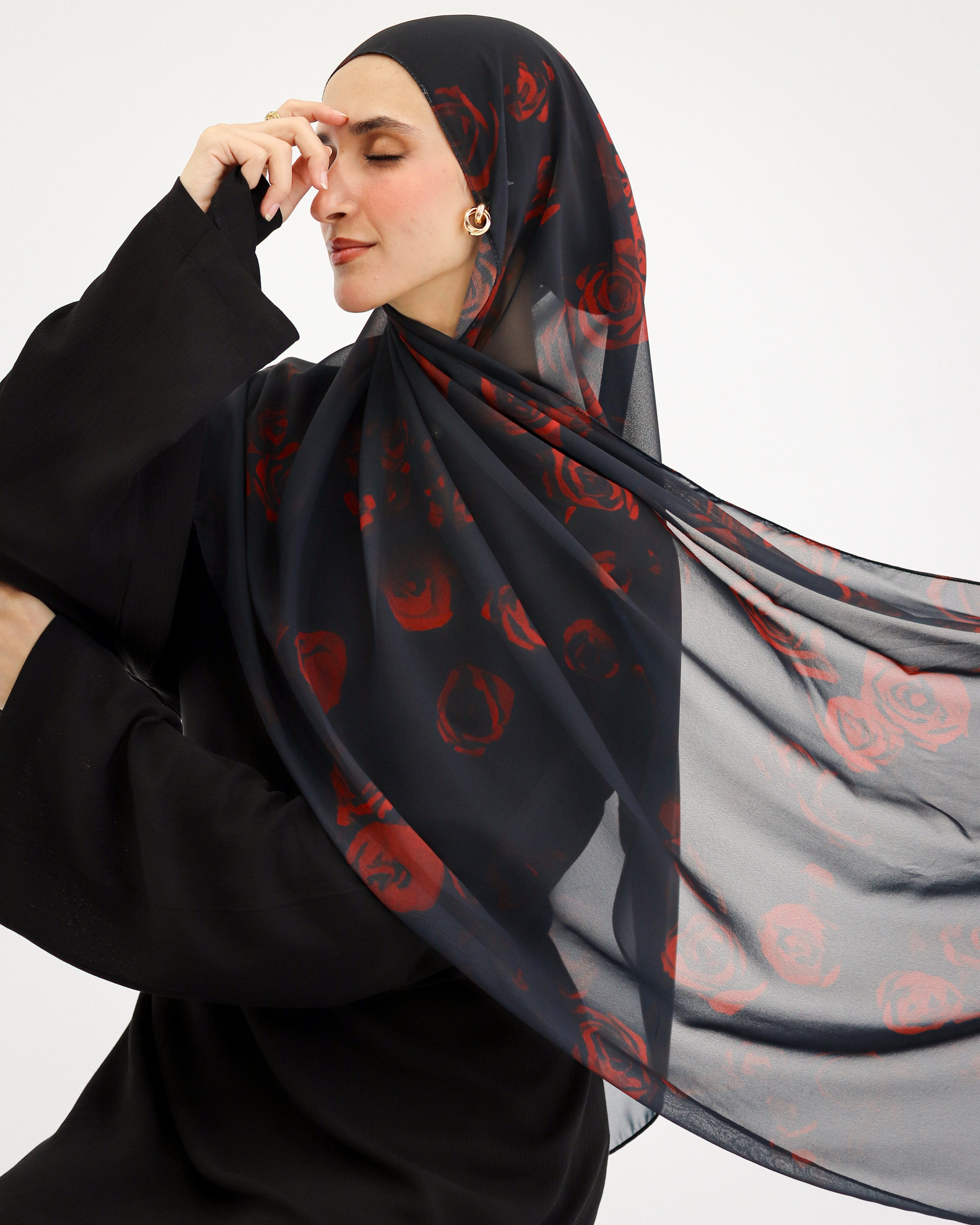Crimson Bloom Scarf