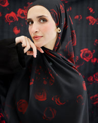 Crimson Bloom Scarf