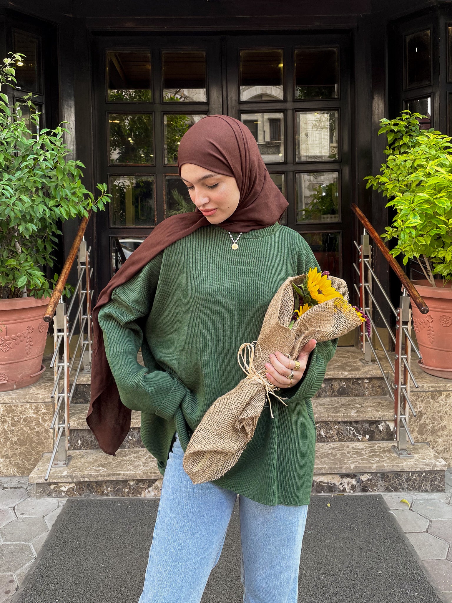 Olive Green Crewneck Pullover