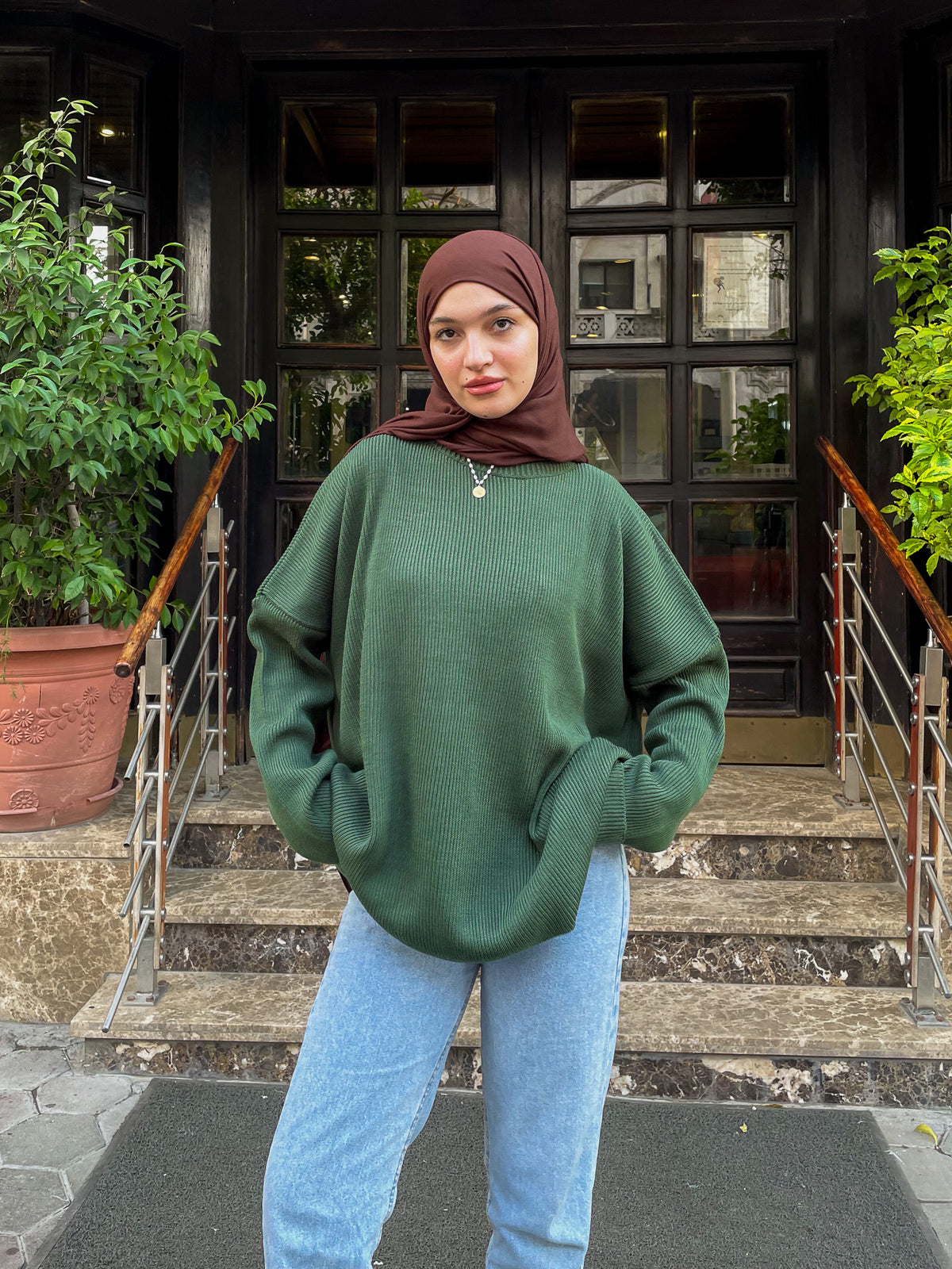 Olive Green Crewneck Pullover