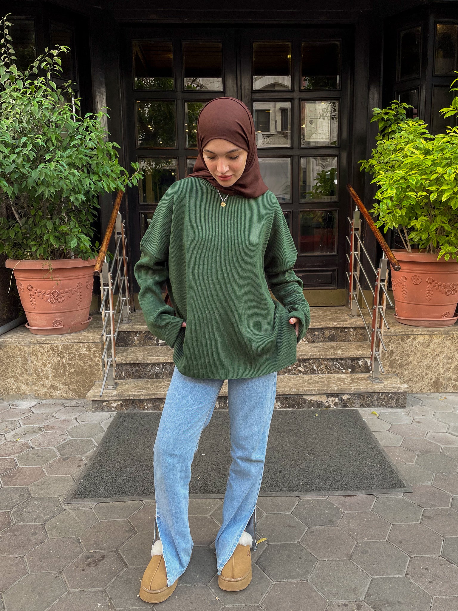 Olive Green Crewneck Pullover