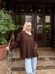 Brown Crewneck Pullover