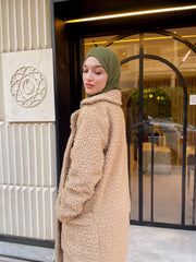 Long Teddy Coat- Beige