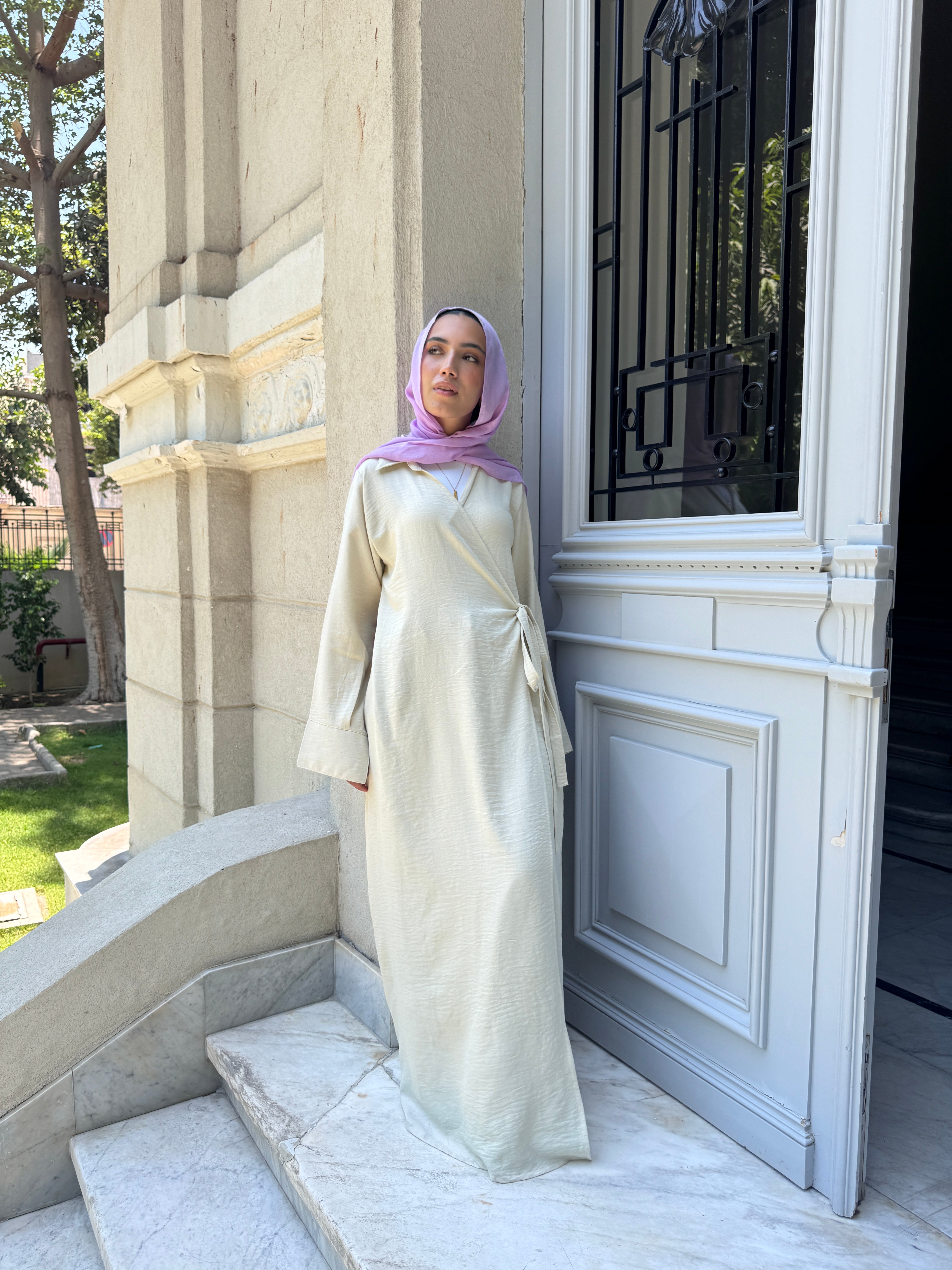 Ivory Wrap Dress
