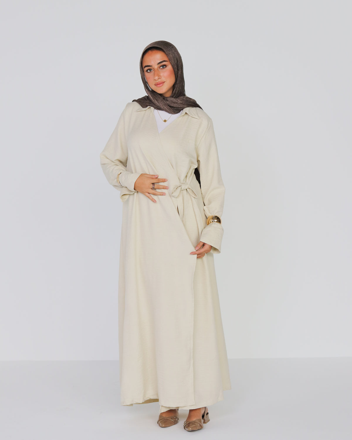 Ivory Wrap Dress
