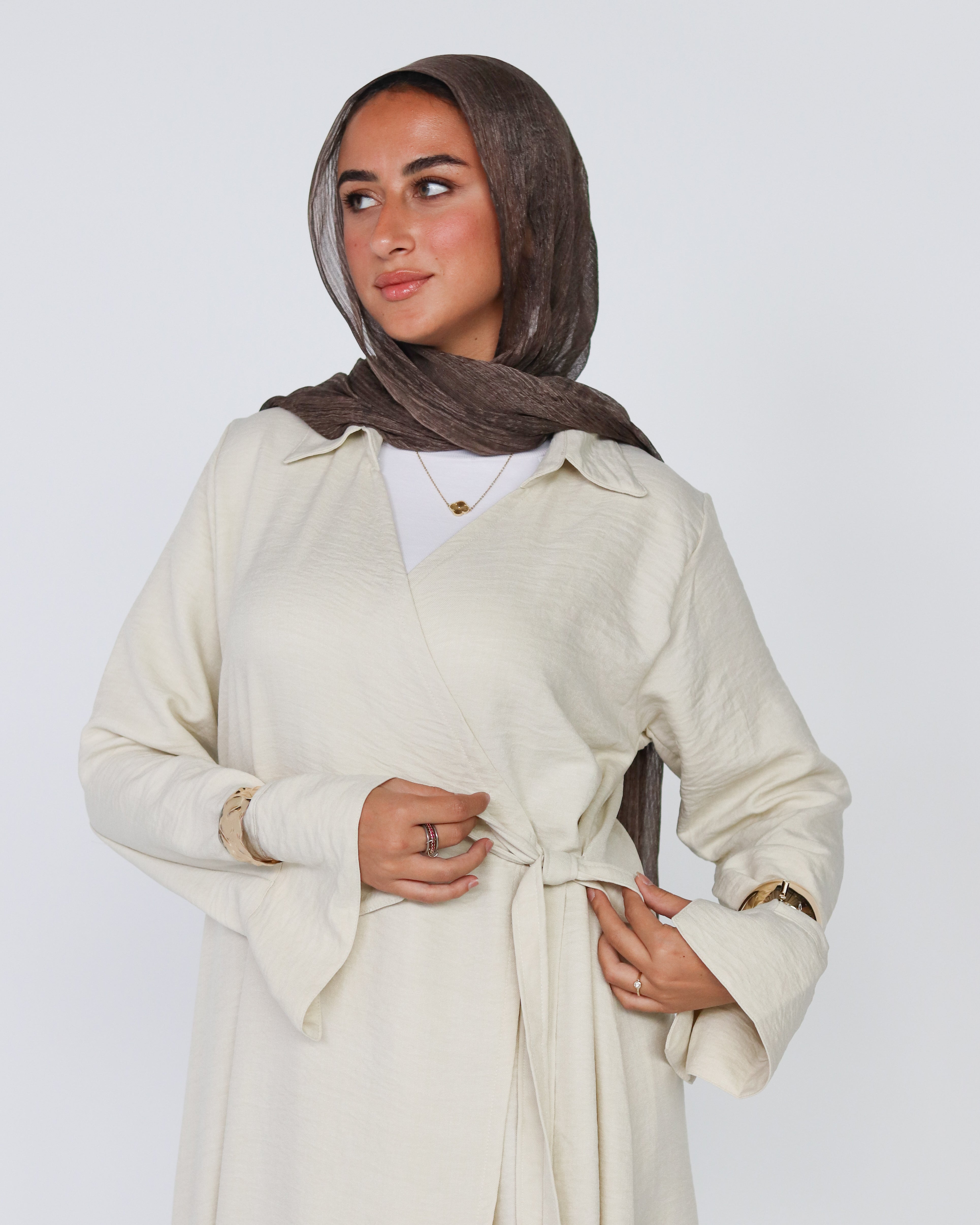 Ivory Wrap Dress
