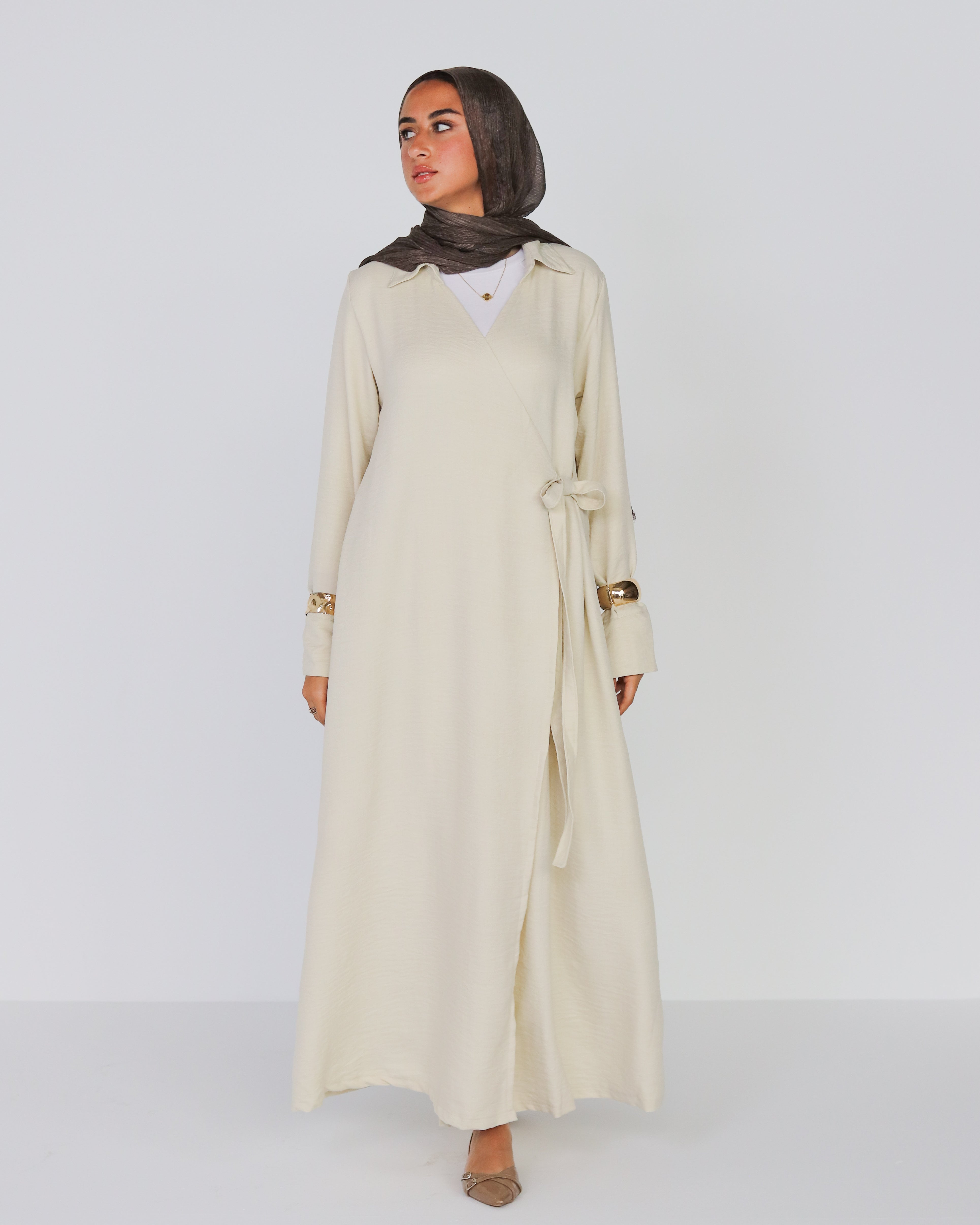 Ivory Wrap Dress