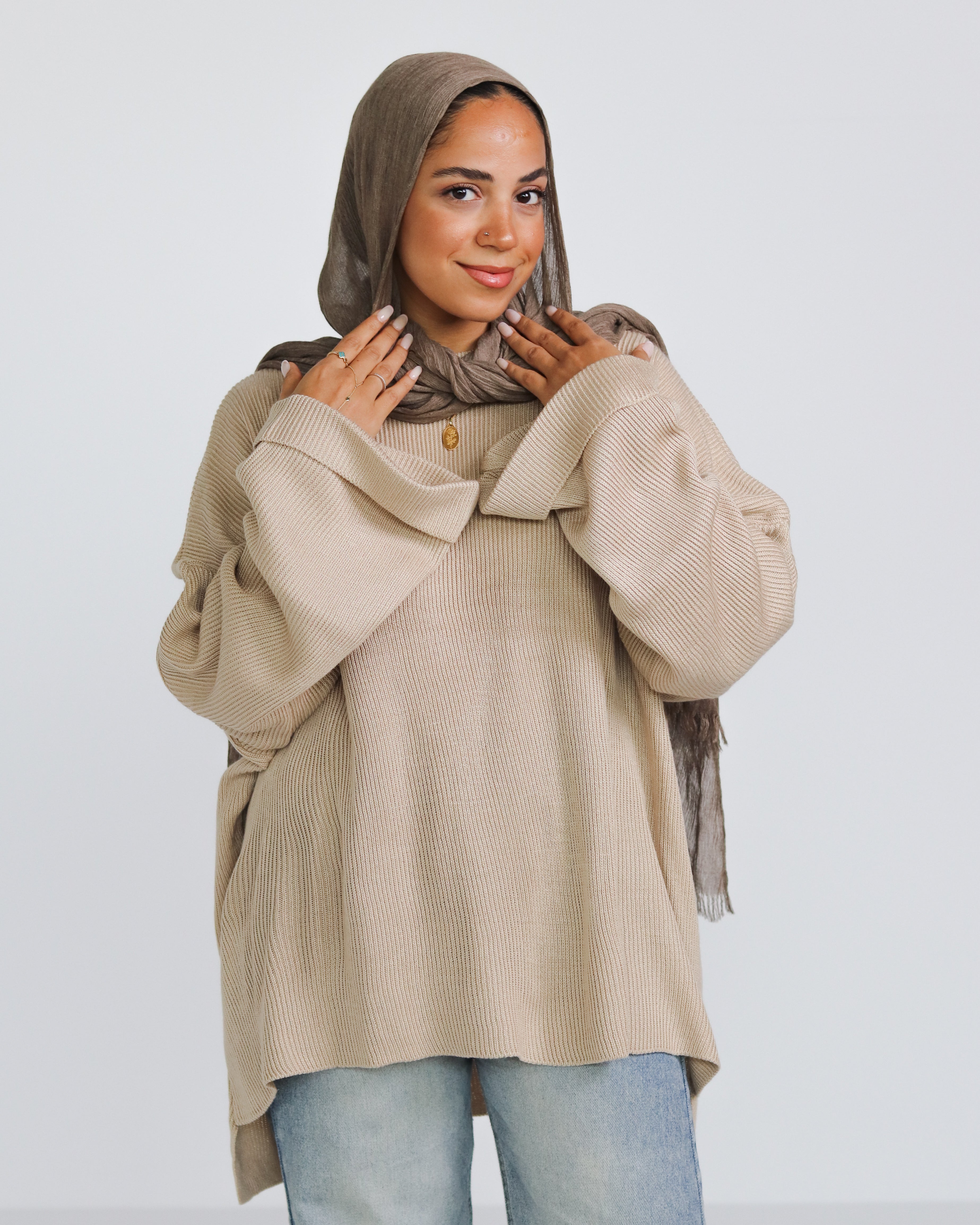 Beige Crewneck Pullover