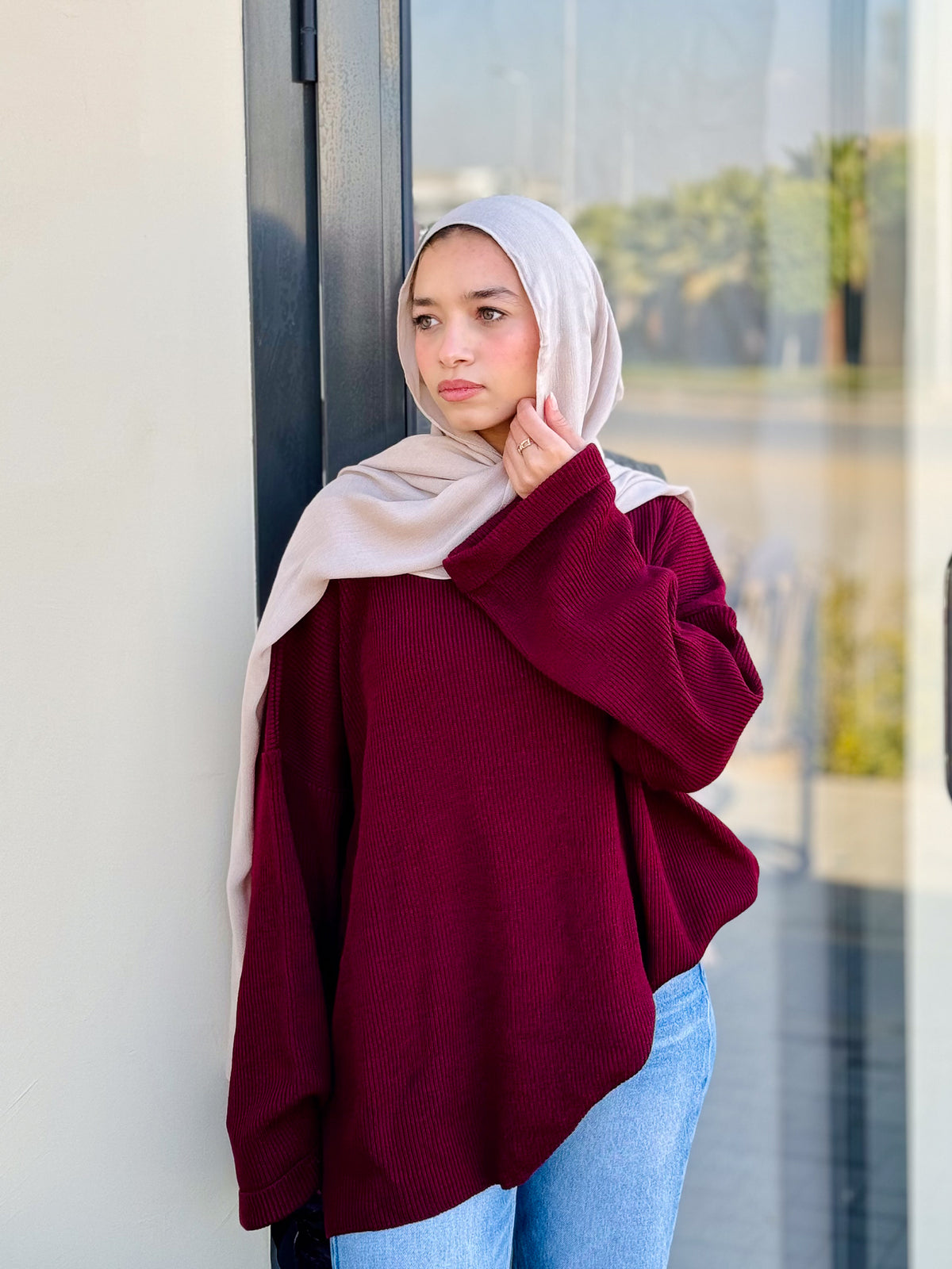 Burgundy Crewneck Pullover