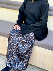 Leopard Trails Satin Skirt (Outlet)
