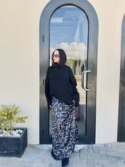 Leopard Trails Satin Skirt (Outlet)