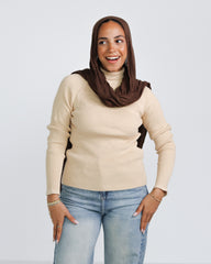 Turtleneck Ribbed Knit Top