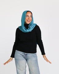 Turtleneck Ribbed Knit Top
