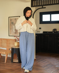 Strip linen pants