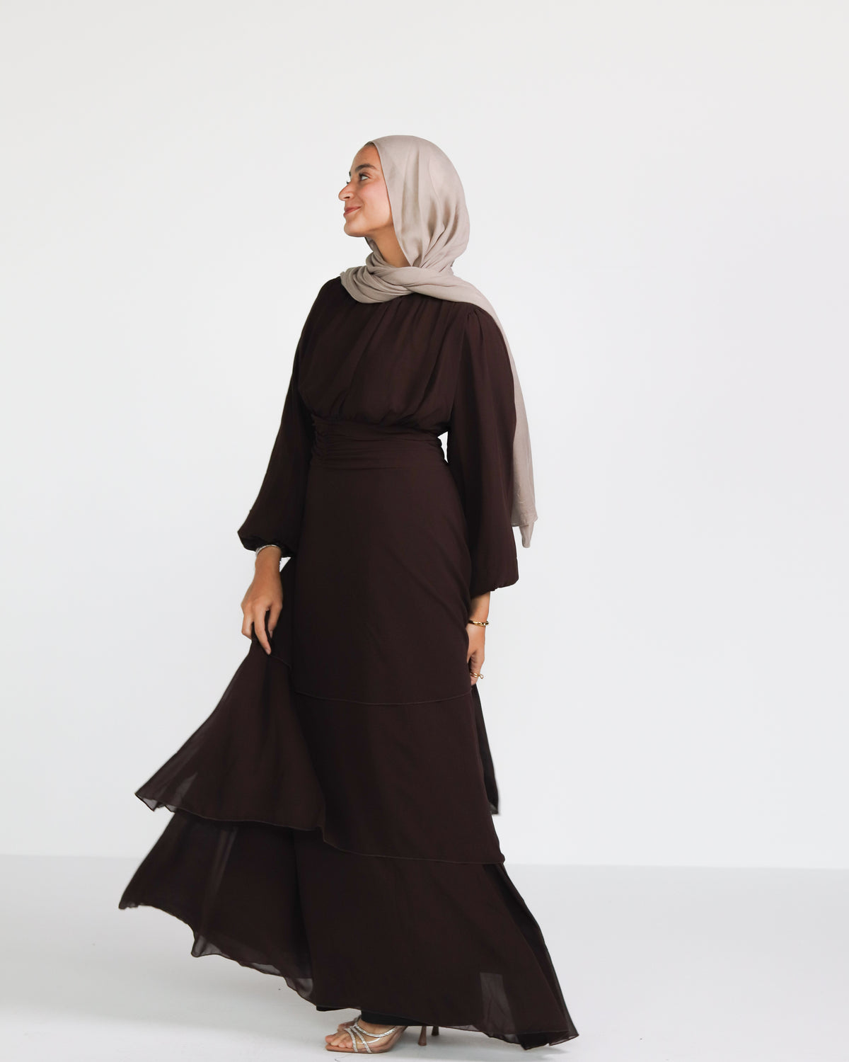 Ruffle Chiffon Dress