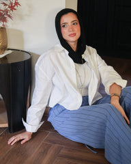 Strip linen pants