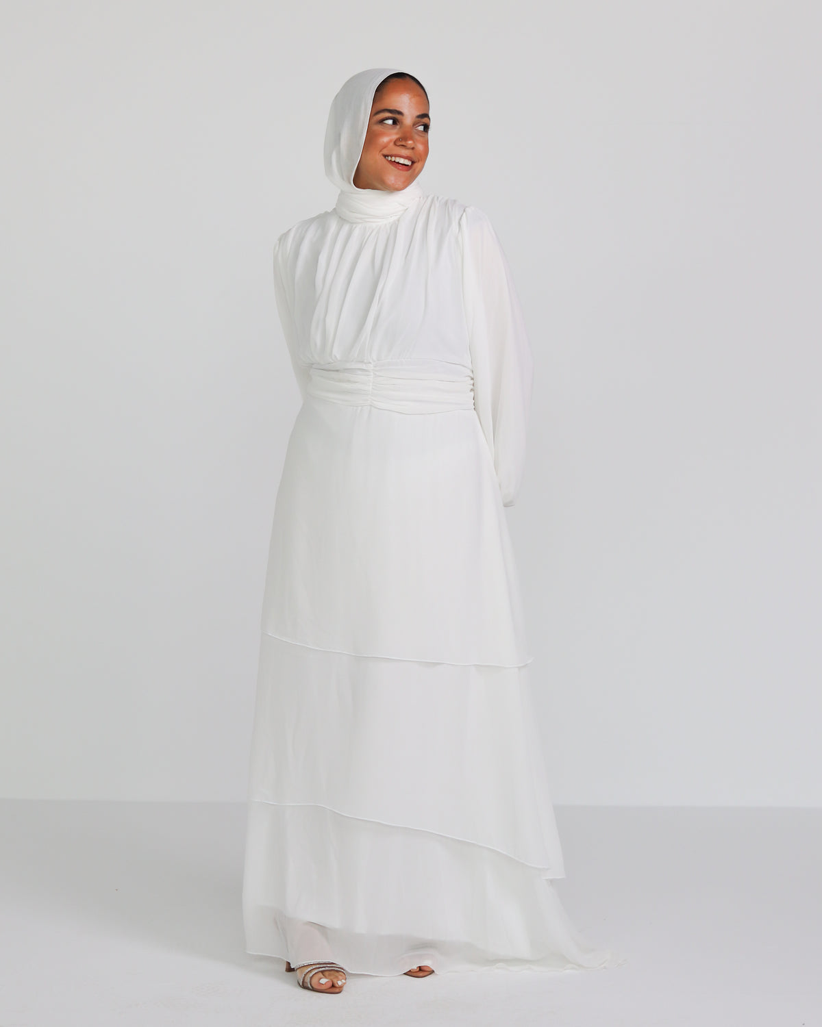 Ruffle Chiffon Dress
