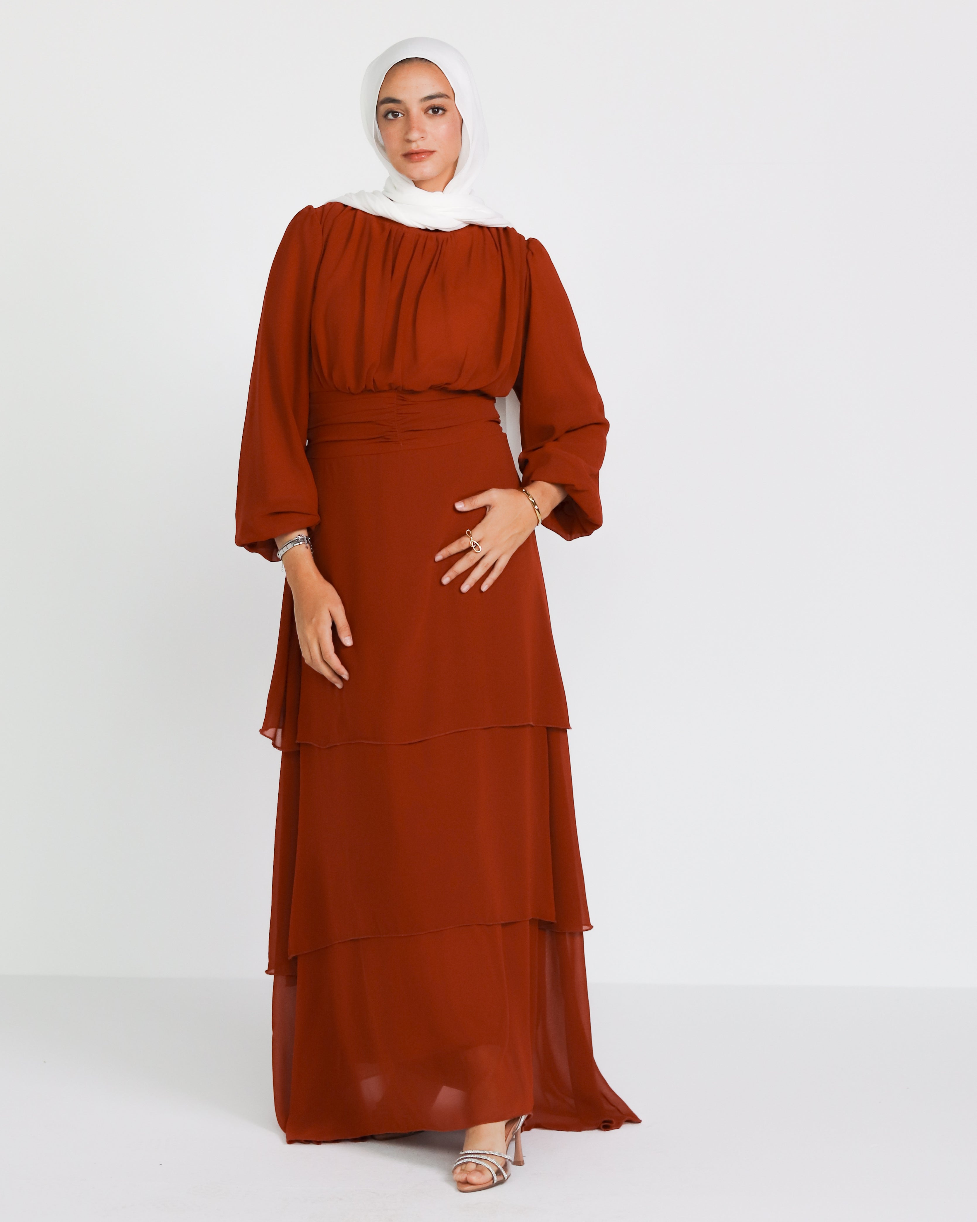 Ruffle Chiffon Dress