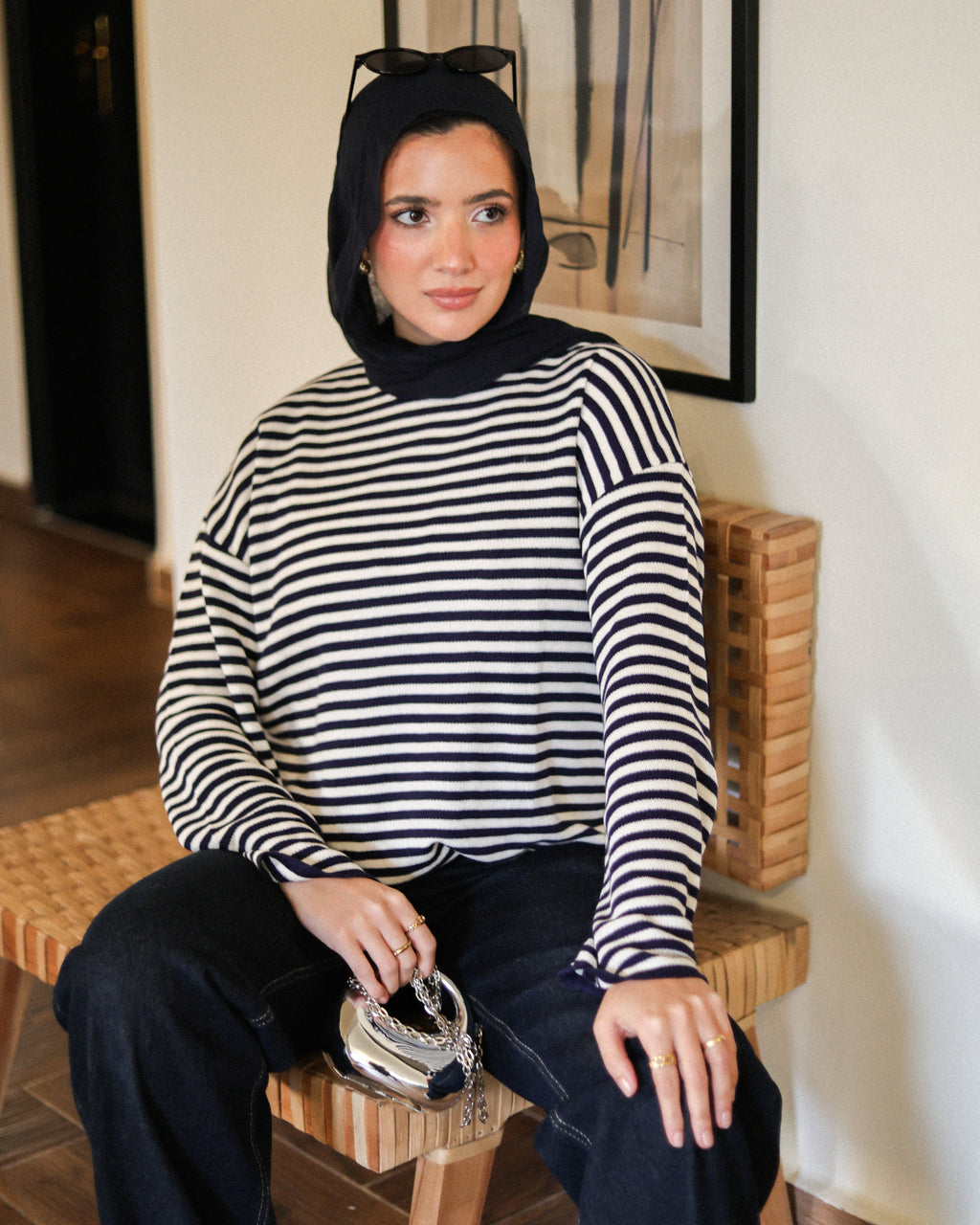 Retro stripe T shirt