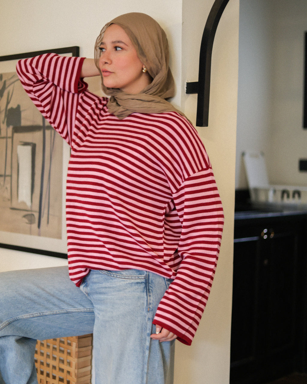 Retro stripe T shirt