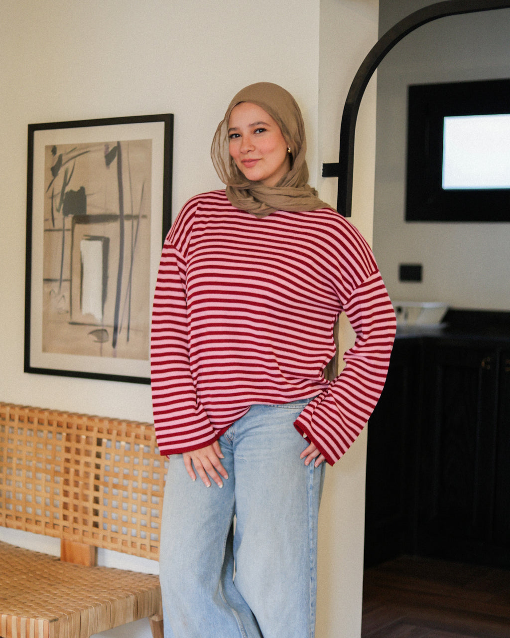 Retro stripe T shirt