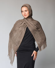 Her Thai Line Scarf- Dark Beige