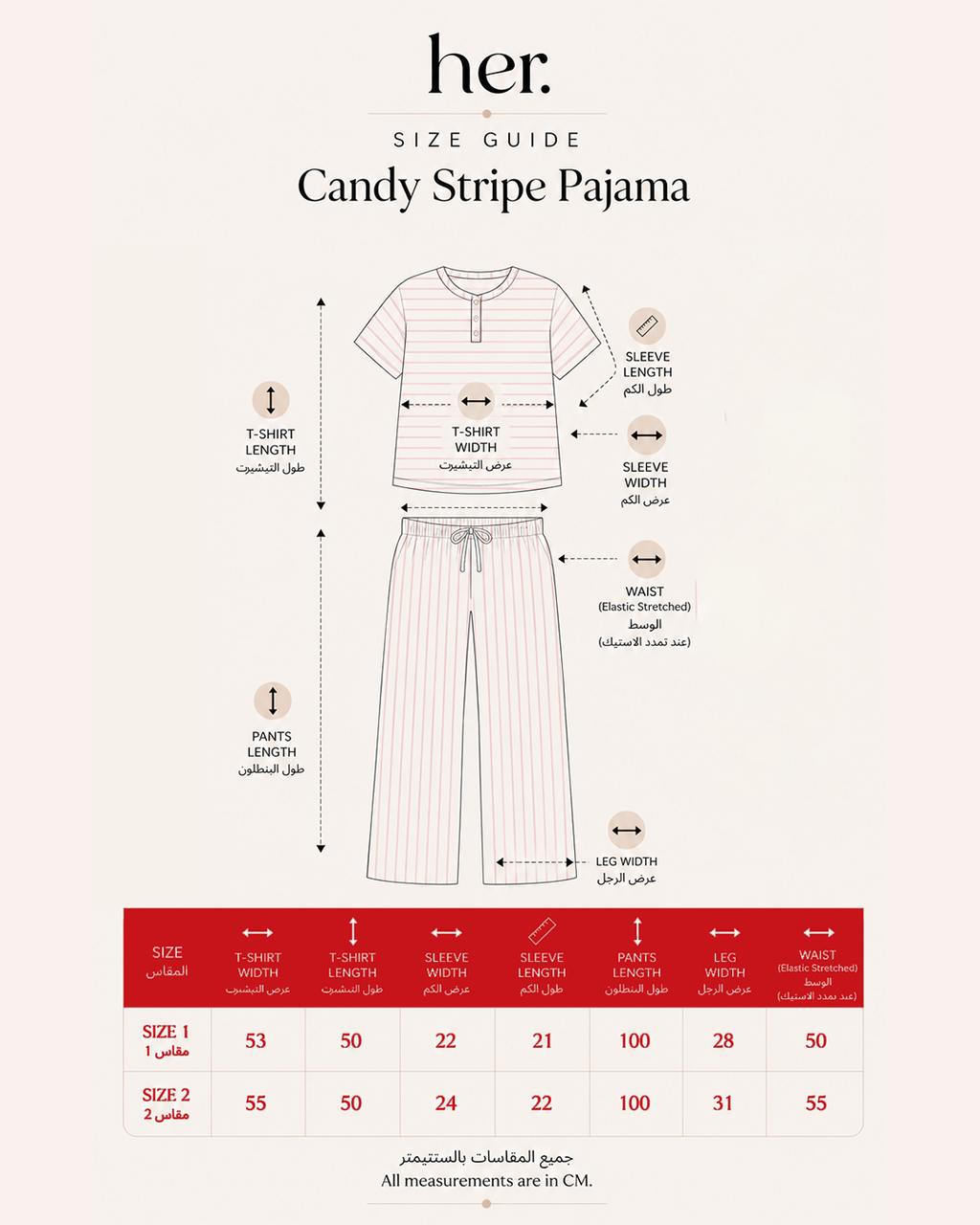 Candy Stripe pijama